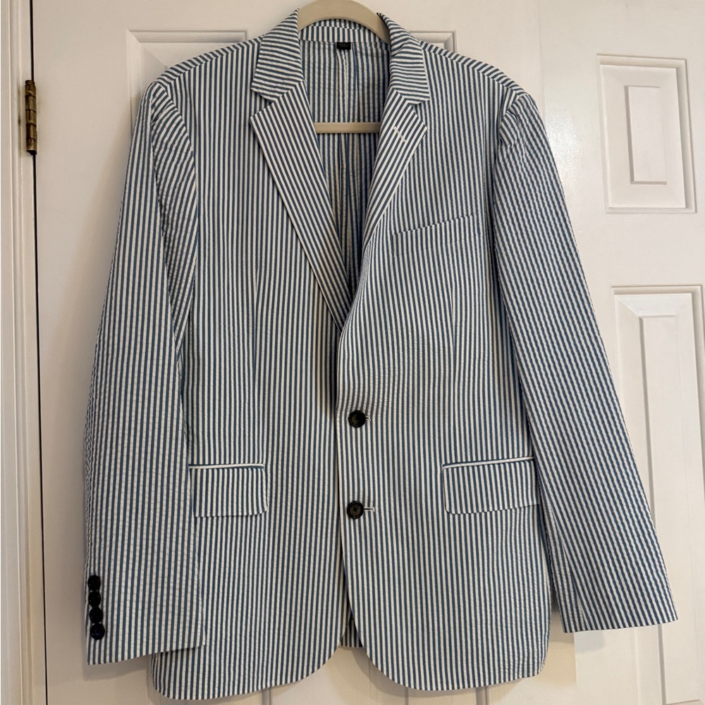 J Crew Ludlow Seersucker Suit Jacket / Blazer